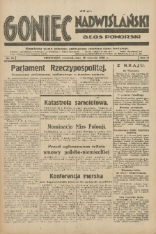 Goniec Nadwiślański: Głos Pomorski: Niezależne pismo poranne, poświęcone sprawom stanu średniego 1930.01.30 R.6 Nr24