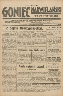 Goniec Nadwiślański: Głos Pomorski: Niezależne pismo poranne, poświęcone sprawom stanu średniego 1930.02.05 R.6 Nr29