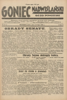 Goniec Nadwiślański: Głos Pomorski: Niezależne pismo poranne, poświęcone sprawom stanu średniego 1930.02.14 R.6 Nr37