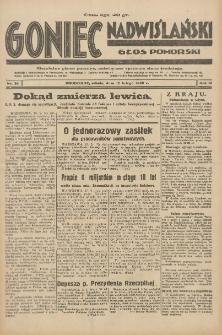 Goniec Nadwiślański: Głos Pomorski: Niezależne pismo poranne, poświęcone sprawom stanu średniego 1930.02.15 R.6 Nr38