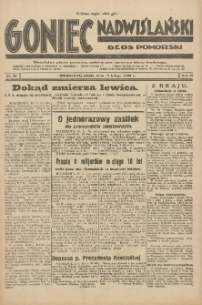 Goniec Nadwiślański: Głos Pomorski: Niezależne pismo poranne, poświęcone sprawom stanu średniego 1930.02.15 R.6 Nr38