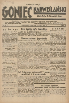 Goniec Nadwiślański: Głos Pomorski: Niezależne pismo poranne, poświęcone sprawom stanu średniego 1930.02.19 R.6 Nr41