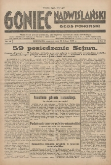 Goniec Nadwiślański: Głos Pomorski: Niezależne pismo poranne, poświęcone sprawom stanu średniego 1930.02.20 R.6 Nr42