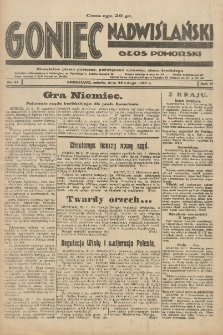 Goniec Nadwiślański: Głos Pomorski: Niezależne pismo poranne, poświęcone sprawom stanu średniego 1930.02.22 R.6 Nr44