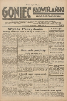 Goniec Nadwiślański: Głos Pomorski: Niezależne pismo poranne, poświęcone sprawom stanu średniego 1930.03.01 R.6 Nr50