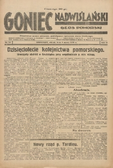 Goniec Nadwiślański: Głos Pomorski: Niezależne pismo poranne, poświęcone sprawom stanu średniego 1930.03.04 R.6 Nr52