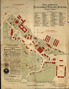Plan sytuacyjny Powszechnej Wystawy Krajowej, Lw&oacute;w 1894 r.