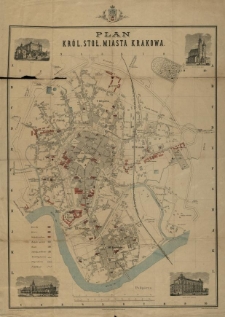Plan kr&oacute;l. stoł. miasta Krakowa. Rys. Mieczysław Dąbrowski
