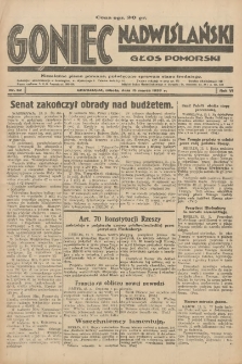 Goniec Nadwiślański: Głos Pomorski: Niezależne pismo poranne, poświęcone sprawom stanu średniego 1930.03.15 R.6 Nr62