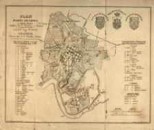 Plan miasta Krakowa w obrębie okop&oacute;w. Rys. Teofil Żebrowski. Gestochen von Heinrich Kliewer in Berlin
