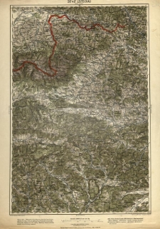 [Generalkarte von Mitteleuropa]. Terrainschraffirung v. Vorstand J. Pauliny; Schrift u. Gerippe v. Feldw. Kotzauer [Ark.] 38&deg; 49&deg; Leutschau