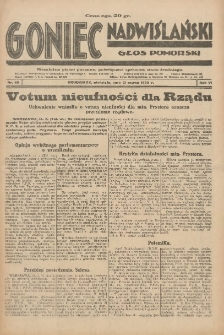 Goniec Nadwiślański: Głos Pomorski: Niezależne pismo poranne, poświęcone sprawom stanu średniego 1930.03.16 R.6 Nr63