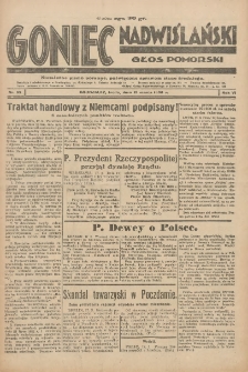 Goniec Nadwiślański: Głos Pomorski: Niezależne pismo poranne, poświęcone sprawom stanu średniego 1930.03.19 R.6 Nr65