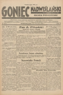Goniec Nadwiślański: Głos Pomorski: Niezależne pismo poranne, poświęcone sprawom stanu średniego 1930.03.28 R.6 Nr73