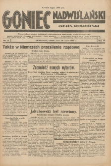 Goniec Nadwiślański: Głos Pomorski: Niezależne pismo poranne, poświęcone sprawom stanu średniego 1930.03.29 R.6 Nr74