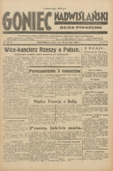 Goniec Nadwiślański: Głos Pomorski: Niezależne pismo poranne, poświęcone sprawom stanu średniego 1930.04.11 R.6 Nr85