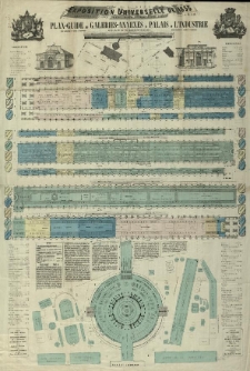 Exposition Universelle de 1855. Plan-giude des galeries-annexes du palais de l'industrie. Compose par T. Bouquillard