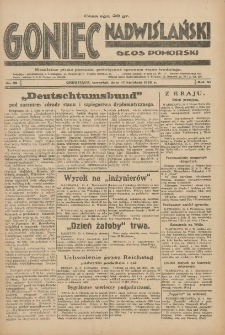 Goniec Nadwiślański: Głos Pomorski: Niezależne pismo poranne, poświęcone sprawom stanu średniego 1930.04.17 R.6 Nr90