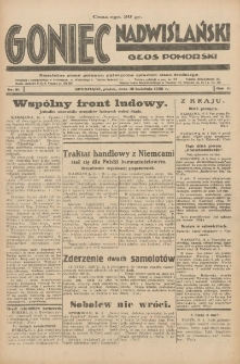 Goniec Nadwiślański: Głos Pomorski: Niezależne pismo poranne, poświęcone sprawom stanu średniego 1930.04.18 R.6 Nr91