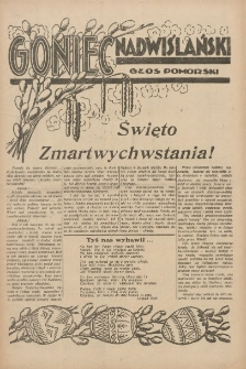 Goniec Nadwiślański: Głos Pomorski: Niezależne pismo poranne, poświęcone sprawom stanu średniego 1930.04.20 R.6 Nr93