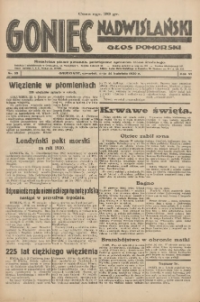 Goniec Nadwiślański: Głos Pomorski: Niezależne pismo poranne, poświęcone sprawom stanu średniego 1930.04.24 R.6 Nr95
