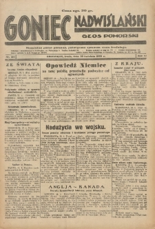 Goniec Nadwiślański: Głos Pomorski: Niezależne pismo poranne, poświęcone sprawom stanu średniego 1930.04.30 R.6 Nr100