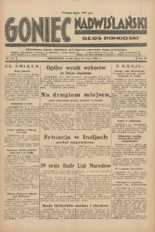 Goniec Nadwiślański: Głos Pomorski: Niezależne pismo poranne, poświęcone sprawom stanu średniego 1930.05.14 R.6 Nr111
