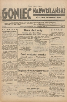 Goniec Nadwiślański: Głos Pomorski: Niezależne pismo poranne, poświęcone sprawom stanu średniego 1930.06.05 R.6 Nr129