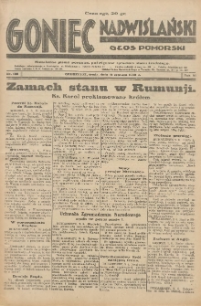 Goniec Nadwiślański: Głos Pomorski: Niezależne pismo poranne, poświęcone sprawom stanu średniego 1930.06.11 R.6 Nr133