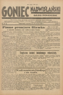 Goniec Nadwiślański: Głos Pomorski: Niezależne pismo poranne, poświęcone sprawom stanu średniego 1930.06.15 R.6 Nr137