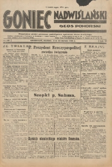 Goniec Nadwiślański: Głos Pomorski: Niezależne pismo poranne, poświęcone sprawom stanu średniego 1930.06.22 R.6 Nr142