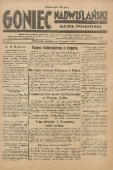 Goniec Nadwiślański: Głos Pomorski: Niezależne pismo poranne, poświęcone sprawom stanu średniego 1930.06.29 R.6 Nr148