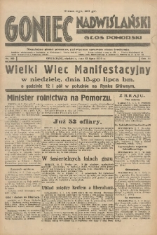 Goniec Nadwiślański: Głos Pomorski: Niezależne pismo poranne, poświęcone sprawom stanu średniego 1930.07.13 R.6 Nr160
