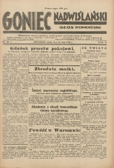 Goniec Nadwiślański: Głos Pomorski: Niezależne pismo poranne, poświęcone sprawom stanu średniego 1930.07.16 R.6 Nr162