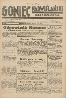 Goniec Nadwiślański: Głos Pomorski: Niezależne pismo poranne, poświęcone sprawom stanu średniego 1930.07.17 R.6 Nr163
