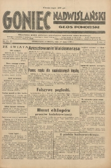 Goniec Nadwiślański: Głos Pomorski: Niezależne pismo poranne, poświęcone sprawom stanu średniego 1930.07.27 R.6 Nr172