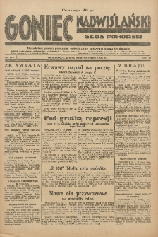 Goniec Nadwiślański: Głos Pomorski: Niezależne pismo poranne, poświęcone sprawom stanu średniego 1930.08.01 R.6 Nr176