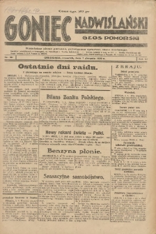 Goniec Nadwiślański: Głos Pomorski: Niezależne pismo poranne, poświęcone sprawom stanu średniego 1930.08.07 R.6 Nr181