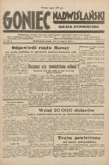 Goniec Nadwiślański: Głos Pomorski: Niezależne pismo poranne, poświęcone sprawom stanu średniego 1930.08.08 R.6 Nr182