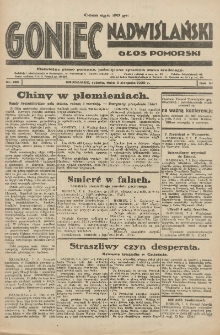 Goniec Nadwiślański: Głos Pomorski: Niezależne pismo poranne, poświęcone sprawom stanu średniego 1930.08.09 R.6 Nr183