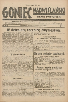 Goniec Nadwiślański: Głos Pomorski: Niezależne pismo poranne, poświęcone sprawom stanu średniego 1930.08.17 R.6 Nr189