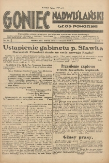 Goniec Nadwiślański: Głos Pomorski: Niezależne pismo poranne, poświęcone sprawom stanu średniego 1930.08.26 R.6 Nr196