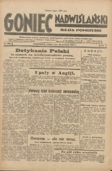 Goniec Nadwiślański: Głos Pomorski: Niezależne pismo poranne, poświęcone sprawom stanu średniego 1930.08.30 R.6 Nr200