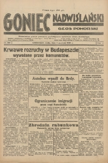 Goniec Nadwiślański: Głos Pomorski: Niezależne pismo poranne, poświęcone sprawom stanu średniego 1930.09.03 R.6 Nr203