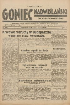 Goniec Nadwiślański: Głos Pomorski: Niezależne pismo poranne, poświęcone sprawom stanu średniego 1930.09.03 R.6 Nr203