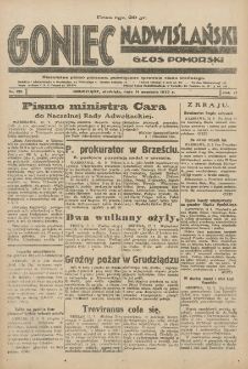 Goniec Nadwiślański: Głos Pomorski: Niezależne pismo poranne, poświęcone sprawom stanu średniego 1930.09.14 R.6 Nr213
