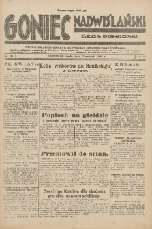Goniec Nadwiślański: Głos Pomorski: Niezależne pismo poranne, poświęcone sprawom stanu średniego 1930.09.17 R.6 Nr215