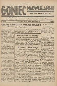 Goniec Nadwiślański: Głos Pomorski: Niezależne pismo poranne, poświęcone sprawom stanu średniego 1930.09.20 R.6 Nr218