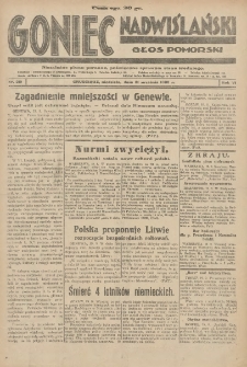 Goniec Nadwiślański: Głos Pomorski: Niezależne pismo poranne, poświęcone sprawom stanu średniego 1930.09.21 R.6 Nr219