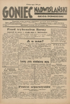 Goniec Nadwiślański: Głos Pomorski: Niezależne pismo poranne, poświęcone sprawom stanu średniego 1930.09.25 R.6 Nr222